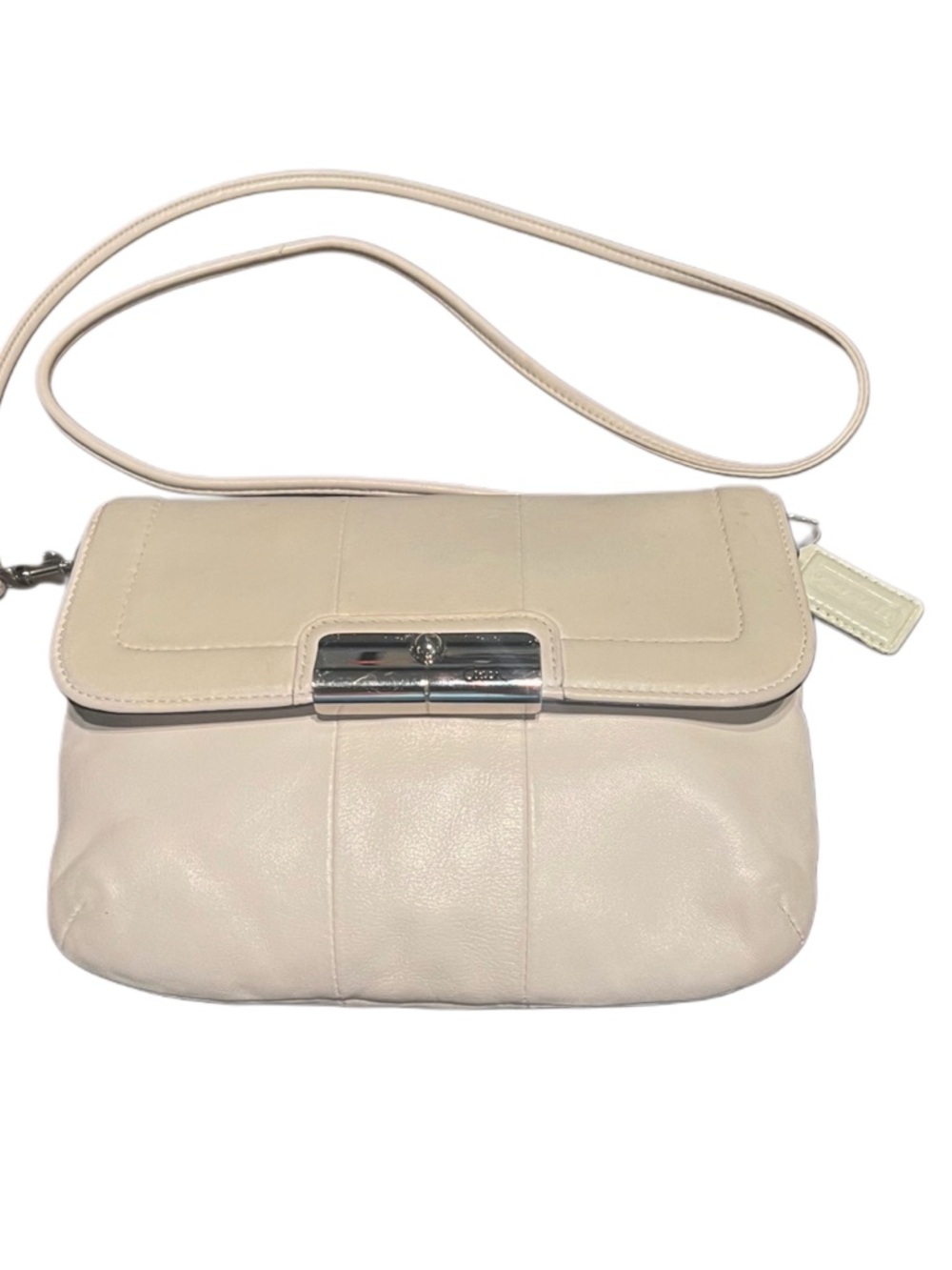 Coach Small Cream Leather  Crossbody Bag